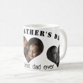 Aangepaste hartvormige foto cadeau voor Vaderdag Koffiemok (Voorkant rechts)