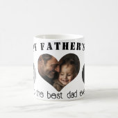 Aangepaste hartvormige foto cadeau voor Vaderdag Koffiemok (Center)