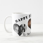 Aangepaste hartvormige foto cadeau voor Vaderdag Koffiemok (Links)