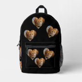 Aangepaste hartvormige foto huisdier familie bedrukte rugzak (Voorkant)