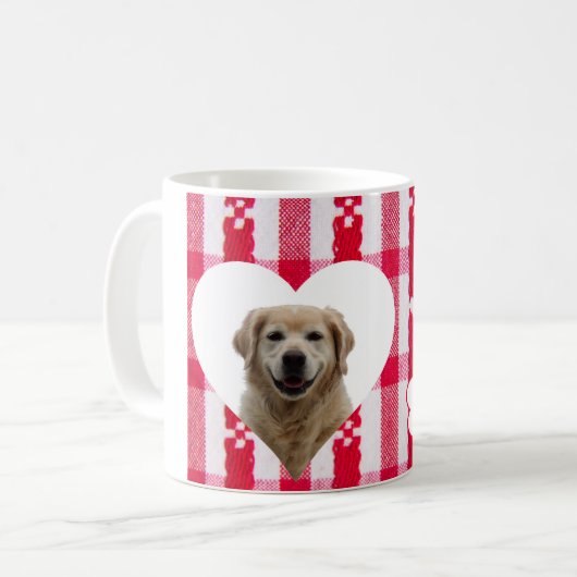 Aangepaste hartvormige Golden Retriever Coffee Mok (Voorkant links)