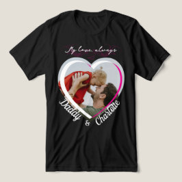 Aangepaste hartvormige papa en Kind fotocadeau Tri-Blend Shirt