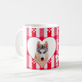 Aangepaste hartvormige Siberische Husky Coffee Mok (Voorkant links)