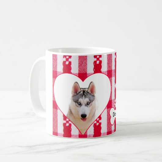 Aangepaste hartvormige Siberische Husky Coffee Mok (Voorkant links)