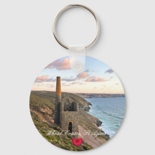 Aangepaste hartwielcoaten St Agnes Cornwall Foto Sleutelhanger