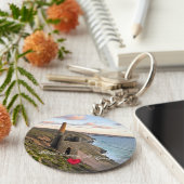 Aangepaste hartwielcoaten St Agnes Cornwall Foto Sleutelhanger (Zijkant)