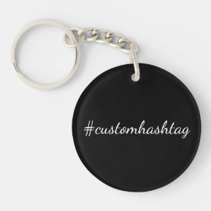 Aangepaste Hashtag Minimalistisch ontwerp met zw Sleutelhanger
