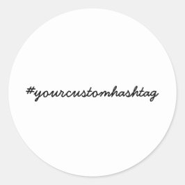 Aangepaste Hashtag Modern Minimalistisch Ontwerp Ronde Sticker