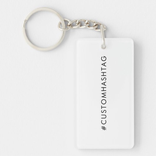Aangepaste Hashtag | Moderne Trending Sociale Medi Sleutelhanger (Voorkant)