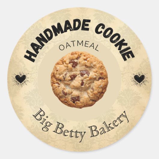 Aangepaste havermout Cookie Labels | Gepersonalise (Voorkant)