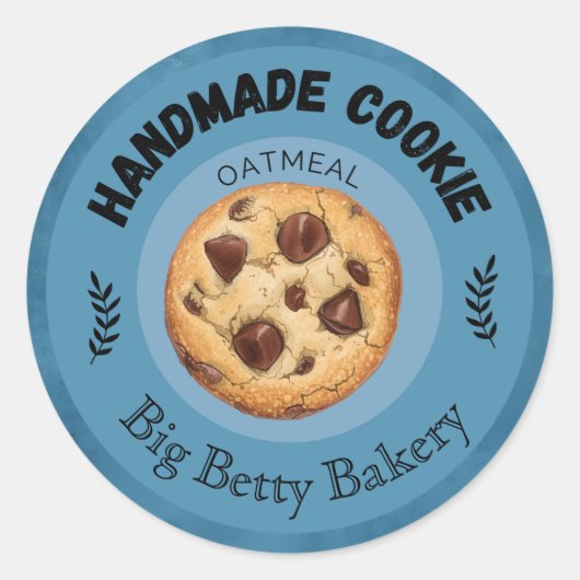 Aangepaste havermout Cookie Labels | Gepersonalise (Voorkant)