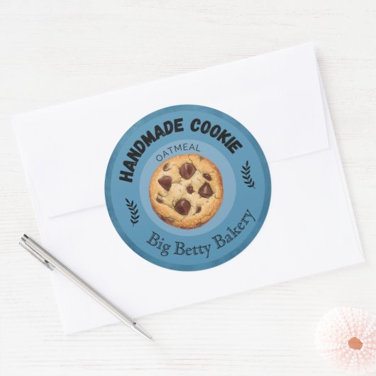 Aangepaste havermout Cookie Labels | Gepersonalise (Envelop)