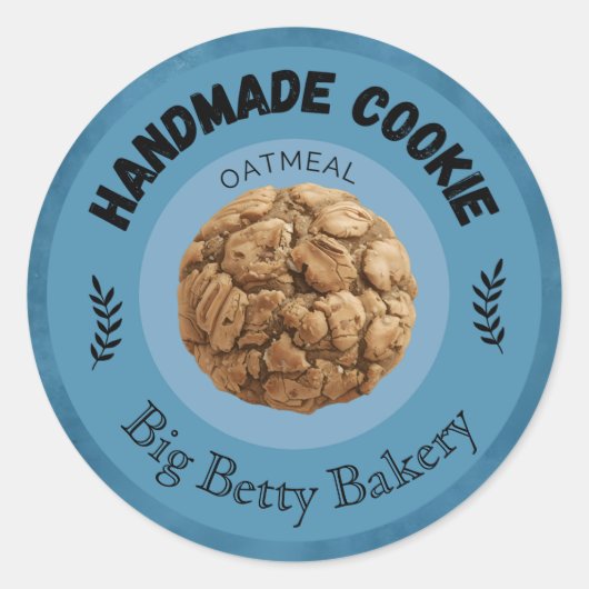 Aangepaste havermout Cookie Labels | Gepersonalise (Voorkant)