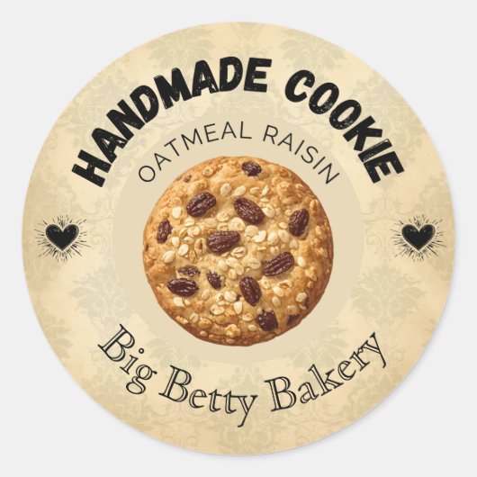 Aangepaste Havermout Raisin Cookie Labels | Gepers (Voorkant)