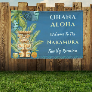 Aangepaste Hawaïaanse Aloha Luau Familie Reünie Spandoek