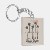 Aangepaste Hawaii Beach Surfer Zomer Vakantie Gift Sleutelhanger (Voorkant Links)