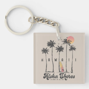 Aangepaste Hawaii Beach Surfer Zomer Vakantie Gift Sleutelhanger