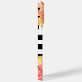 Aangepaste Hawaii bloemen zwart witte strepen patr Case-Mate iPhone Case (Achterkant / Rechts)