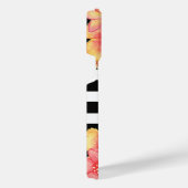 Aangepaste Hawaii bloemen zwart witte strepen patr iPhone Hoesje (Rechterkant)