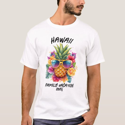 Aangepaste Hawaii familie vakantie matching groep T-shirt (Voorkant)