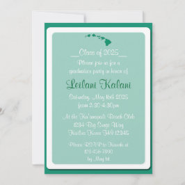 Aangepaste Hawaii groene eiland afstuderen uitnodi Kaart