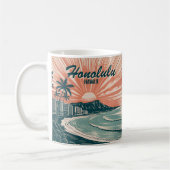 Aangepaste Hawaii Honolulu Waikiki Beach Retro Rei Koffiemok (Links)