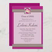 Aangepaste Hawaii roze hibiscus afstuderen uitnodi Kaart (Voorkant / Achterkant)