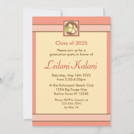 Aangepaste Hawaii roze hibiscus afstuderen uitnodi Kaart