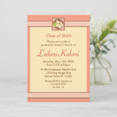 Aangepaste Hawaii roze hibiscus afstuderen uitnodi Kaart (Staand voorkant)