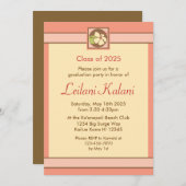 Aangepaste Hawaii roze hibiscus afstuderen uitnodi Kaart (Voorkant / Achterkant)