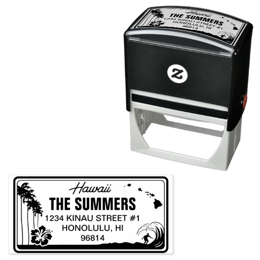 Aangepaste Hawaii State License Bord Adres Zelfinktende Stempel (In situ)