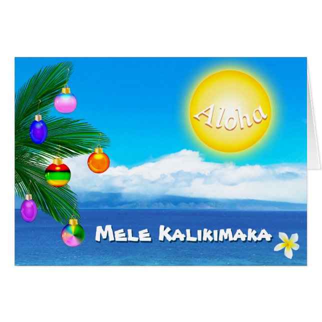 Aangepaste Hawaiiaanse kerstkaarten Mele Kalikimak (Voorkant Horizontaal)