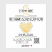 Aangepaste HEART Dank GOD Voor Zakelijk Logo DANK Sticker (Vel)