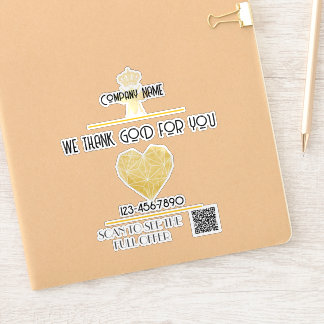 Aangepaste HEART Dank GOD Voor Zakelijk Logo DANK Sticker