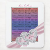 Aangepaste Hearts Patel Roze Lint Muismat (Voorkant)