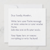 Aangepaste Hebreeuwse Megillat Esther Quote Purim (Achterkant)