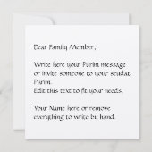 Aangepaste Hebreeuwse Megillat Esther Quote Purim (Achterkant)