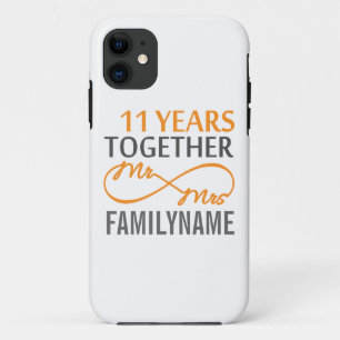 Aangepaste heer en mevrouw 11e Jubileum Case-Mate iPhone Case