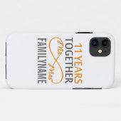 Aangepaste heer en mevrouw 11e Jubileum Case-Mate iPhone Case (Achterkant (horizontaal))