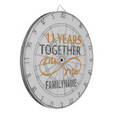 Aangepaste heer en mevrouw 11e Jubileum Dartbord (Voorkant Links)
