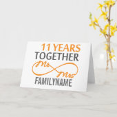 Aangepaste heer en mevrouw 11e Jubileum Kaart (Gele Bloem)