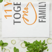 Aangepaste heer en mevrouw 11e Jubileum Theedoek (Gevouwen)