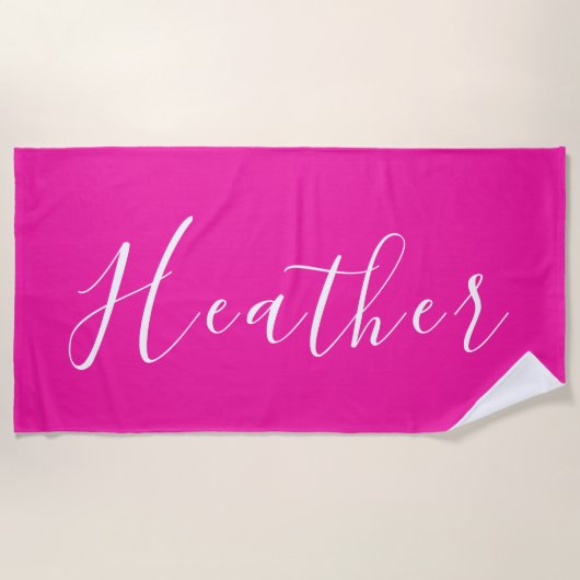 Aangepaste Heet Roze Bachelorette Handdoek (Voorkant)