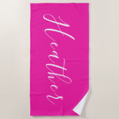Aangepaste Heet Roze Bachelorette Handdoek (Voorkant)