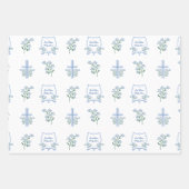 Aangepaste Heilige Doop Eerste Communie Bloemen Ba Inpakpapier Vel (Voorkant 2)