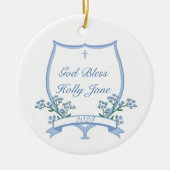 Aangepaste Heilige Doop Eerste Communie Bloemen Ba Keramisch Ornament (Voorkant)