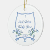 Aangepaste Heilige Doop Eerste Communie Bloemen Ba Keramisch Ornament (Links)