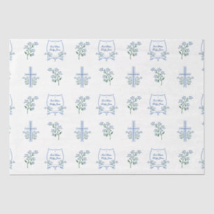 Aangepaste Heilige Doop Eerste Communie Bloemen Ba Tissuepapier