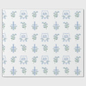 Aangepaste Heilige Doop Eerste Communie Bloemen Kr Cadeaupapier (Vlak)