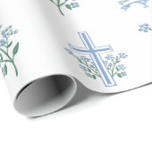 Aangepaste Heilige Doop Eerste Communie Bloemen Kr Cadeaupapier (Rol Hoek)